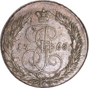 5 копеек 1765 ЕМ Россия, Екатерина 2, состояние на фото U.5.23