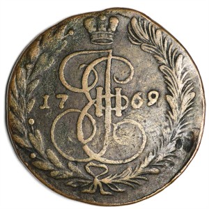 5 kopecks 1769 EM Russland, Katharina 2, neuer Adler, Zustand auf dem Foto U.10.13