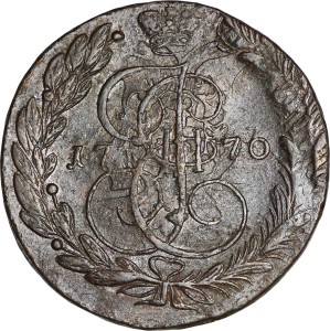 5 Kopeken 1770 EМ, Russland, Katharina II, Stempelkollision, Zustand auf dem Foto U.10.32