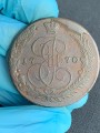 5 копеек 1770 ЕМ Россия, Екатерина II, брак скол штемпеля, состояние на фото U.10.41