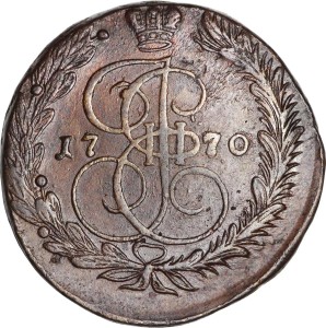 5 Kopeken 1770 EМ, Russland, Katharina II, Zustand auf dem Foto U.10.42