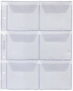 A pack of 5 sheets. Coin sheet, 6 cells, OPTIMA size, cell 90x70 mm. SOMS