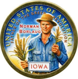 1 доллар 2026 США, Инновации, Айова, доктор Норман Борлоуг (цветная)
