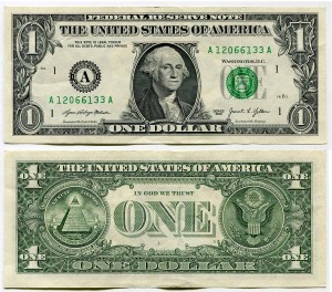 1 Dollar 2021 USA (A - Boston), Banknote aus dem Verkehr