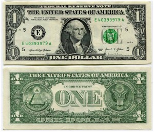 1 Dollar 2021 USA (E), Banknote aus dem Verkehr