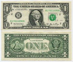 1 Dollar 2006 USA (B), Banknote aus dem Verkehr