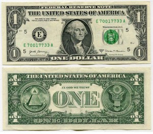 1 Dollar1 2017 A USA (E), banknote, aus dem Verkehr