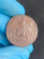 2 копейки 1758 Россия, Елизавета, надпись сверху, перечекан, гурт надпись, состояние на фото #24710