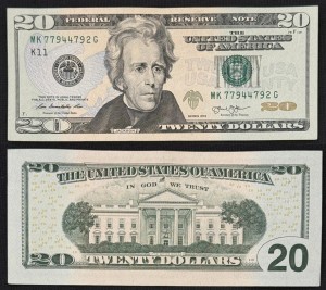 20 Dollar 2013 USA, Banknote, UNC XF