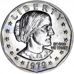 1 dollar 1979 USA Susan B. Anthony mint mark S price, composition, diameter, thickness, mintage, orientation, video, authenticity, weight, Description