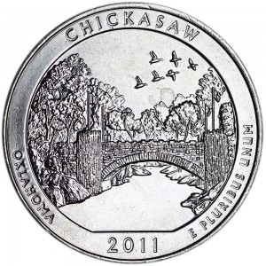 25 cent Quarter Dollar 2011 USA Chickasaw 10. Park D