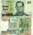 20 Baht 2003 Thailand, König Rama 9, Prozession in der Samphaeng Lane, banknote, aus dem Verkehr