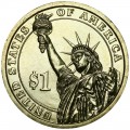 1 доллар 2007 США, 1-й президент Джордж Вашингтон двор Р