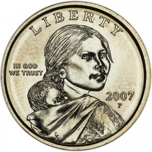1 dollar 2007 USA Native American Sacagawea, mint P