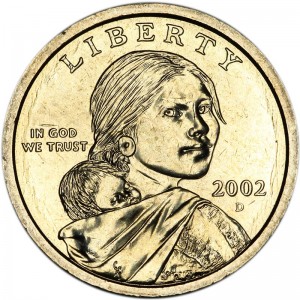1 доллар 2002 США Сакагавея, двор D цена, стоимость