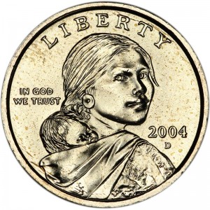1 доллар 2004 США Сакагавея, двор D цена, стоимость