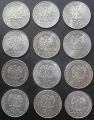 Набор монет 50, 100, 500 злотых 1979-1989, Польша "Короли Польши", 12 монет
