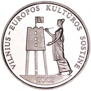 1 лит 2009 Литва Вильнюс – культурная столица Европы цена, стоимость
