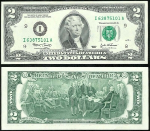 2 доллара 2003 США (I -Миннеаполис), банкнота, хорошее качество XF