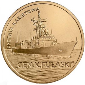 2 злотых 2013 Польша Ракетный фрегат Генерал К. Пуласки (Fregata rakietowa Gen Pulaski) цена, стоимость