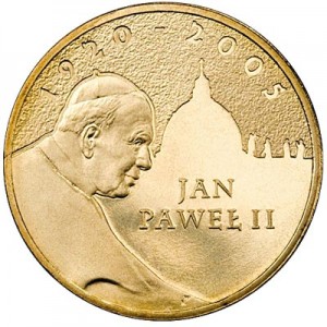 2 злотых 2005 Польша Папа Римский Иоанн Павел II (Jan Pawel II) цена, стоимость
