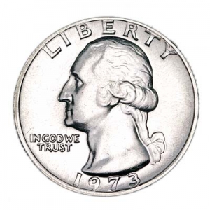 25 центов 1973 США, Вашингтон, двор P цена, стоимость