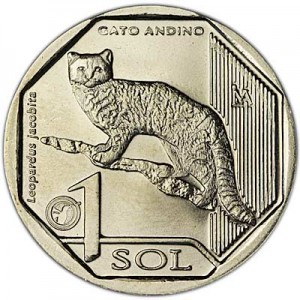 1 Sol 2019 Peru Andean mountain cat price, composition, diameter, thickness, mintage, orientation, video, authenticity, weight, Description