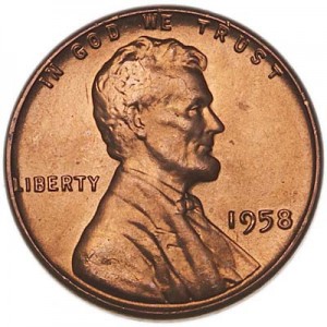 1 цент 1958 США Пшеничный, двор P цена, стоимость