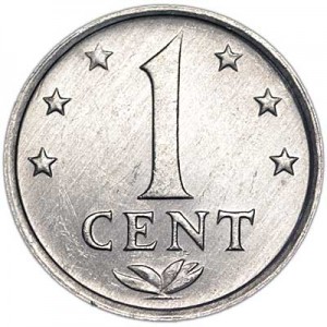 1 cent 1979 Netherlands Antilles price, composition, diameter, thickness, mintage, orientation, video, authenticity, weight, Description
