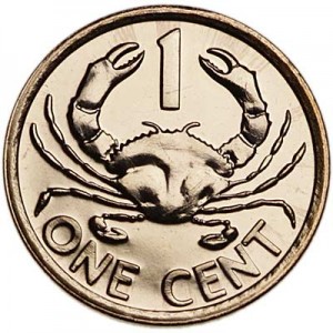 1 цент 2012 Сейшельские острова Краб UNC цена, стоимость