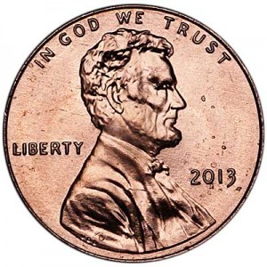 1 Cent 2013 USA Schild P