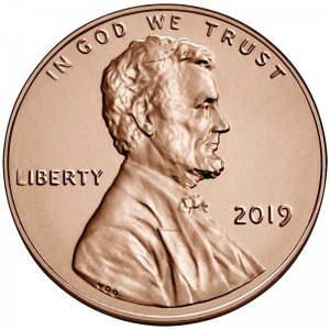 1 cent 2019 USA, Shield mint mark P