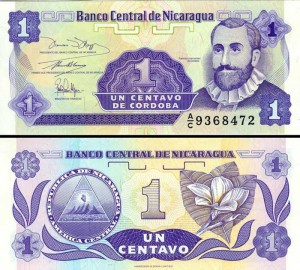 1 сентаво 1991 Никарагуа, банкнота, хорошее качество XF  