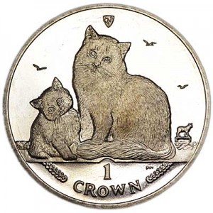 1 crown 2013 Isle of Man The Siberian Cat  price, composition, diameter, thickness, mintage, orientation, video, authenticity, weight, Description