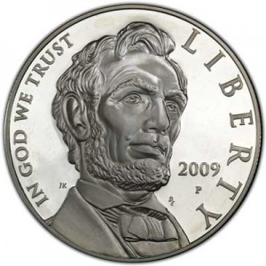 1 доллар 2009 США, Линкольн,  Proof, серебро