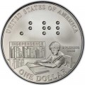 1 dollar 2009 Louis Braille  UNC, silver