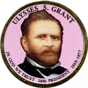 1 Dollar 2011 USA, 18 Präsident Ulysses Simpson Grant farbig