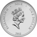 1 dollar 2012 Niue Island, Lilium speciosum, silver