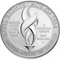 1 dollar 2014 USA Civil Rights Act of 1964,  UNC, silver