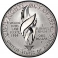 1 dollar 2014 USA Civil Rights Act of 1964,  UNC (1), silver