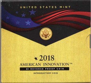 1 dollar 2018 USA, American Innovation, First Patent, mint S, Reverse proof price, composition, diameter, thickness, mintage, orientation, video, authenticity, weight, Description