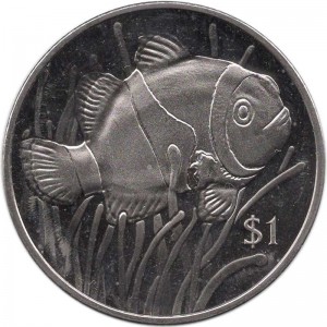 1 доллар 2018 Виргинские острова, Рыба-клоун цена, стоимость
