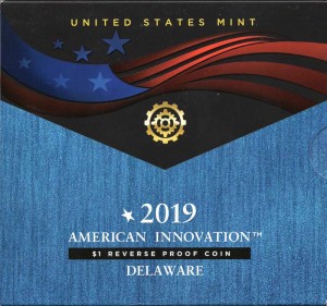  1 dollar 2019 USA, American Innovation, Delaware, System for classifying the stars, S, Reverse proof price, composition, diameter, thickness, mintage, orientation, video, authenticity, weight, Description