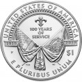 1 доллар 2019 США, Американский легион, Proof, серебро