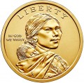 1 Dollar 2019 USA Sacagawea, Amerikanische Indianer im Weltraum, (farbig)