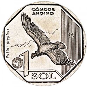 1 соль 2017 Перу Андский кондор цена, стоимость