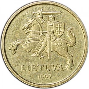 10 cents 1997 Lithuania price, composition, diameter, thickness, mintage, orientation, video, authenticity, weight, Description