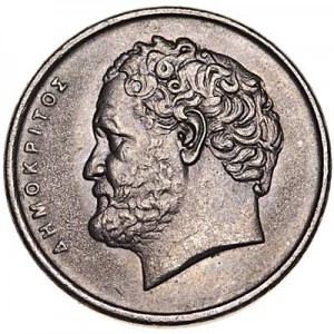 10 drachmas 1986 Greece, Democritus, from circulation price, composition, diameter, thickness, mintage, orientation, video, authenticity, weight, Description