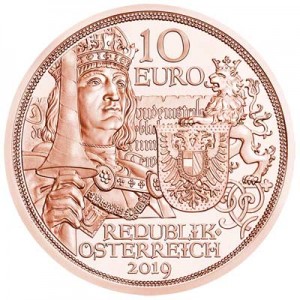 10 euro 2019 Austria, Сhivalry price, composition, diameter, thickness, mintage, orientation, video, authenticity, weight, Description