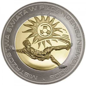 10 zloty 2006 Poland FIFA World Cup,  price, composition, diameter, thickness, mintage, orientation, video, authenticity, weight, Description